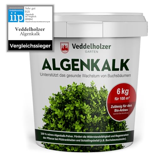 DER SIEGER 09/2020 Veddelholzer 6kg Bio Algenkalk 100% reines Pulver aus Meeresalgen stärkt Widerstandskraft & Regeneration des Buchsbaum beim Buchsbaumzünsler Buchsbaumdünger Naturdünger Spritzmittel von Veddelholzer