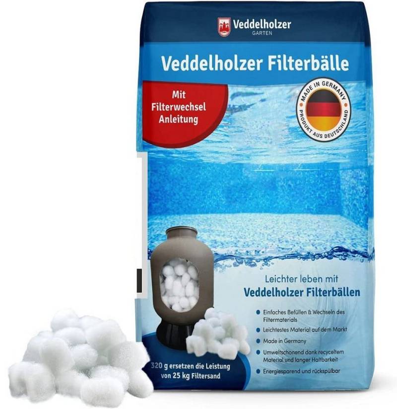 Veddelholzer Garten Filterbälle Pool Filterbälle ersetzt 25kg Filtersand Quarzsand Poolzubehör, für Sandfilteranlagen, 0.32 kg, (aus Deutschland Poolzubehör Poolreiniger Sandfilteranlage), Fängt Schmutz auf von Veddelholzer Garten