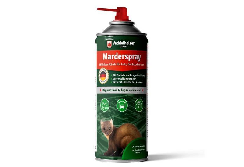 Veddelholzer Garten Marderspray Auto Dachboden & Garage 400 ml Sofortiger Langfristiger Schutz Marder, 400 ml, Marderschreck Made in Germany, Sofortiger & Langfristiger Schutz für Marder, Marderabwehr für Auto, Garten, Garage und Dachboden von Veddelholzer Garten