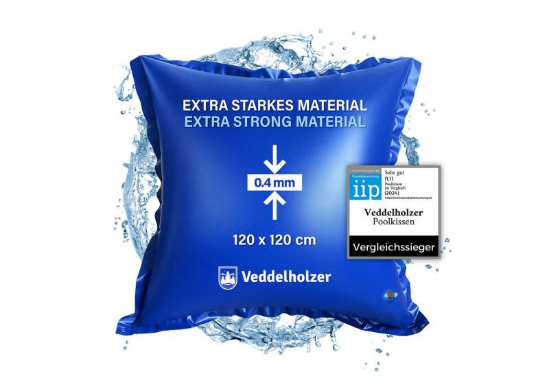 Veddelholzer Garten aufblasbare Whirlpoolabdeckung XXL 120 x 120 cm Luftkissen Poolkissen Poolabdeckung Pool Zubehör, Pool Überdachung, Abdeckung im Winter und bei schlechtem Wetter von Veddelholzer Garten