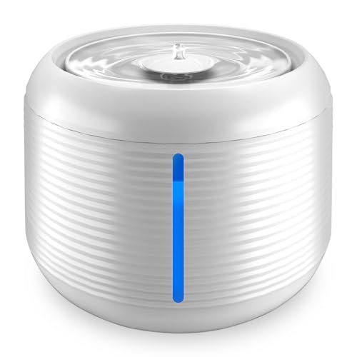 Veddelholzer 2,5 Liter stylischer automatischer Katzenbrunnen mit eingebauter LED- Anzeige- BPA frei-4 Fach Filter extrem leiser Trinkbrunnen für Katzen & Hunde leicht zu reinigen von Veddelholzer