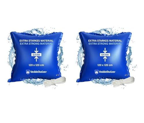 Veddelholzer 2 mal XXL 120 x 120 cm Luftkissen inkl. 8m Seil Poolkissen Winter zur Poolabdeckung. Pool Zubehör Pool Wintermittel zur Pool Überdachung, Abdeckung im Winter und bei schlechtem Wetter von Veddelholzer