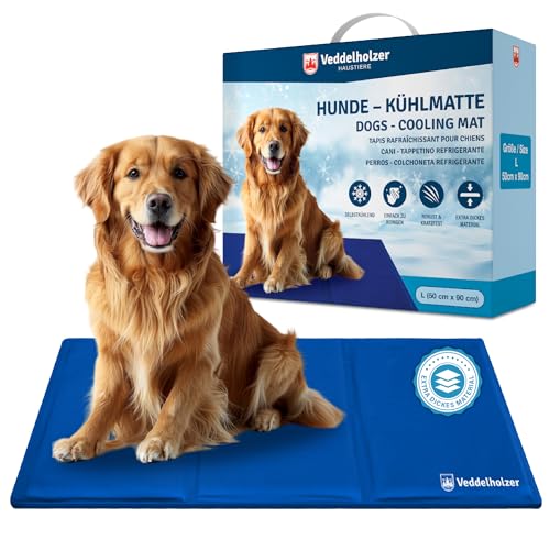 Veddelholzer Kühlmatte (L) für Hunde extra Dick, Kratzfest, selbstkühlend ohne Strom Perfekt für Sommer & Reisen Für kleine, mittlere & große Hunde Kühlmatte Hund Faltbar & leicht zu reinigen von Veddelholzer