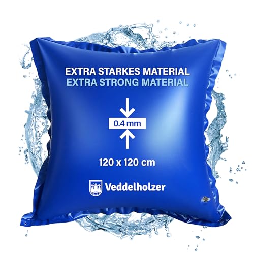 Veddelholzer XXL 120 x 120 cm Luftkissen Rund Poolkissen zur Poolabdeckung. Perfektes Zubehör Wintermittel zur Pool Überdachung, Abdeckung im Winter und bei schlechtem Wetter. Blau von Veddelholzer