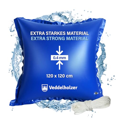 Veddelholzer XXL 120 x 120 cm Luftkissen Rund inkl. 4 m Seil Poolkissen zur Poolabdeckung. Perfektes Zubehör Wintermittel zur Pool Überdachung, Abdeckung im Winter und bei schlechtem Wetter von Veddelholzer