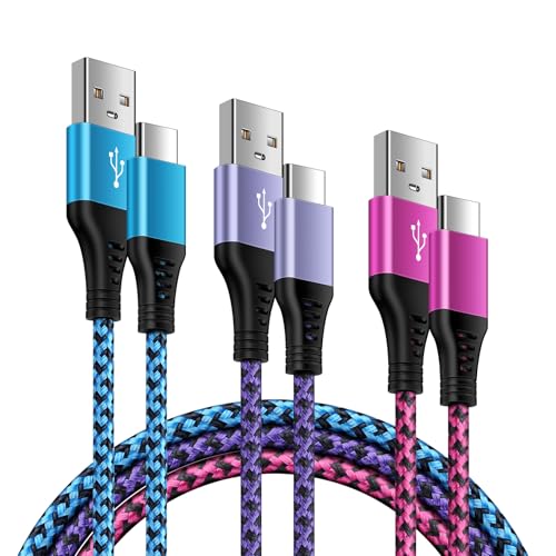 USB C Handy Ladekabel Schnellladekabel für Samsung Galaxy A55/A54/A15/S25/S24/S23/S22/S21/A34/A53,[0.5M+0.9M+1.8M] Typ C Kabel Fast Charge USB auf USB C Kabel Datenkabel für Xiaomi 13/12,Huawei P70 von Vedfoad