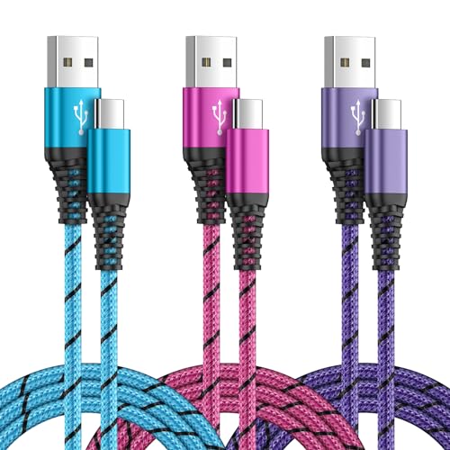 USB Typ C Kabel Schnellladekabel für Samsung Galaxy A55/A54/A56/A16/A15/S25/S24/S23/S22/S21/S10/A34/A53,[3 Stück 0.9M] USB C Handy Ladekabel Fast Charge USB C Datenkabel für Google Pixel,Xiaomi,Huawei von Vedfoad