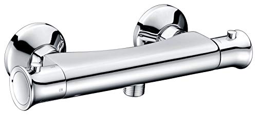 veebath Locus Modern Thermostatische Mischbatterie rund, Dusche Ventil, Wasserhahn, Chrome Designer Badezimmer – Thermostat Bar Mixer von VeeBath