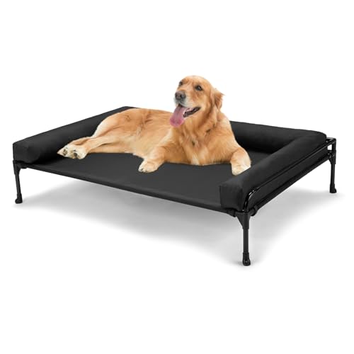 Veehoo Hundeliege Outdoor Grosse Hunde, Kühlendes Erhöhtes Hundebett mit abnehmbarem Bloster, Hundeliege Abwaschbar Hunde Reisebett, Schwarz 104 x 69 x 23cm Veehoo Hundeliege Outdoor Grosse Hunde, Kühlendes Erhöhtes Hundebett mit abnehmbarem Bloster, Hundeliege Abwaschbar Hunde Reisebett, Schwarz 104 x 69 x 23cm von Veehoo