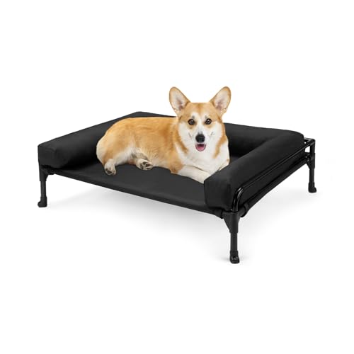 Veehoo Hundeliege Outdoor Kleine Hunde, Kühlendes Erhöhtes Hundebett mit abnehmbarem Bloster, Hundeliege Abwaschbar Hunde Reisebett, Schwarz 74 x 46 x 18cm Veehoo Hundeliege Outdoor Kleine Hunde, Kühlendes Erhöhtes Hundebett mit abnehmbarem Bloster, Hundeliege Abwaschbar Hunde Reisebett, Schwarz 74 x 46 x 18cm von Veehoo