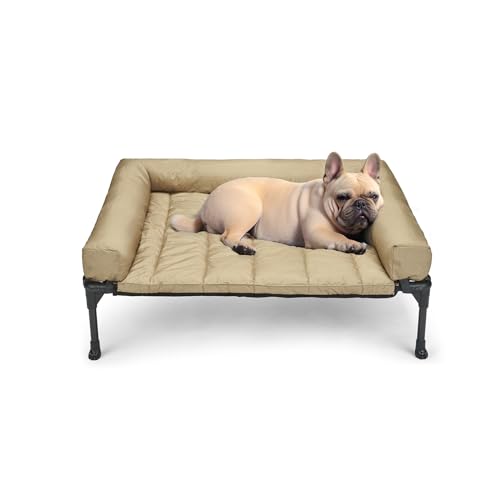 Veehoo Outdoor Hundeliege erhöht, Hundebett Erhöht mit abnehmbarem Bloster Kühlendes Erhöhtes Hundebett mit Atmungsaktivem Teslin-Netz für Haus und Garten, Beige 81 x 64 x 18cm Veehoo Outdoor Hundeliege erhöht, Hundebett Erhöht mit abnehmbarem Bloster Kühlendes Erhöhtes Hundebett mit Atmungsaktivem Teslin-Netz für Haus und Garten, Beige 81 x 64 x 18cm von Veehoo