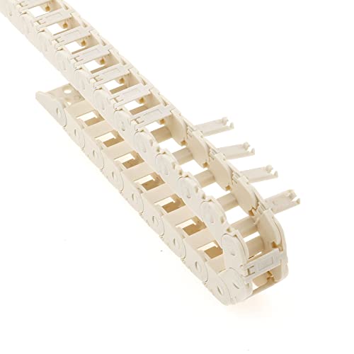 Veekaft 1m Weiß Offene Kunststoff-Kabelschleppkette mit Innenmaßen von 10mm x 15mm, R18 für 3D-Drucker und CNC-Maschinen (10X15, R18) von Veekaft