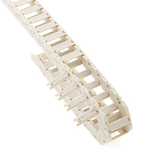 Veekaft 1m Weiß Offene Kunststoff-Kabelschleppkette mit Innenmaßen von 10mm x 20mm, R18 für 3D-Drucker und CNC-Maschinen (10X20, R18) von Veekaft