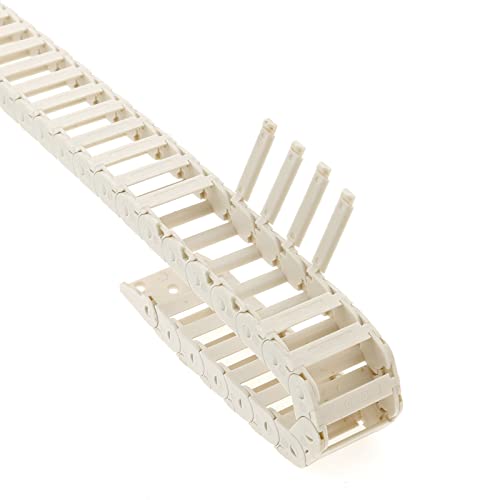 Veekaft 1m Weiß Offene Kunststoff-Kabelschleppkette mit Innenmaßen von 10mm x 30mm, R18 für 3D-Drucker und CNC-Maschinen (10X30, R18) von Veekaft