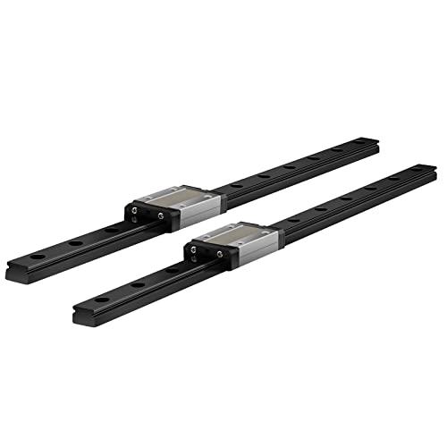 Veekaft 2 Sätze Schwarze Beschichtung MGR Schiene MGR9 Miniatur-Linearführung 350 mm mit MGN9H Schlitten, geeignet für 3D-Drucker CNC (350mm,MGN9H,2) von Veekaft