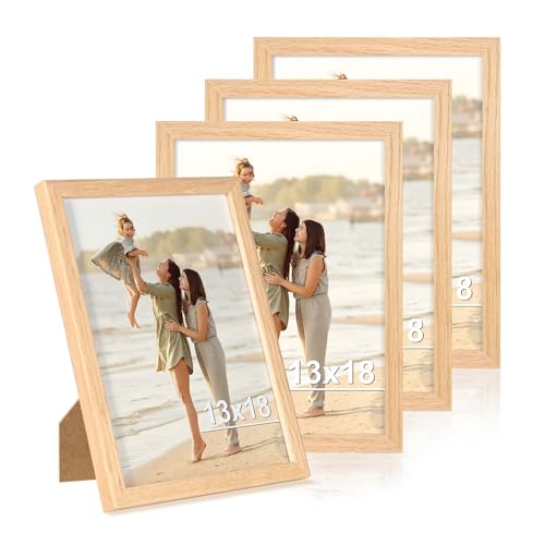 Veelot 4er Set Bilderrahmen 13x18 cm, Bilderrahmen Natur Holz18x13 cm Fotos und Bilder, Modern Rahmen Leicht und Dünn - Wand- oder Tischaufsteller Veelot 4er Set Bilderrahmen 13x18 cm, Bilderrahmen Natur Holz18x13 cm Fotos und Bilder, Modern Rahmen Leicht und Dünn - Wand- oder Tischaufsteller von Veelot