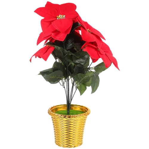 KüNstliche Rote Blumen in Einem Blumentopf Weihnachtsstern Blumen Blumentopf Realistische Seidenblumen füR Garten Party Tischdekoration KüNstliche Rote Blumen in Einem Blumentopf Weihnachtsstern Blumen Blumentopf Realistische Seidenblumen füR Garten Party Tischdekoration von Veemoon