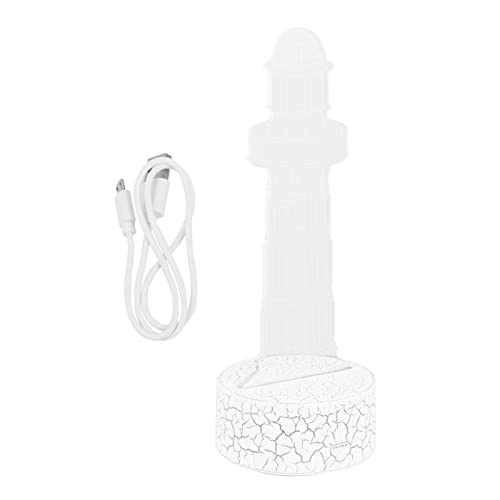 Veemoon 1satz Nachtlicht Lampe Leuchtturm-form Bunte Tischlampe Für Schlafzimmer Praktische Nachttischlampe Mit Usb-batteriebetrieb Energiesparend Und Dekorativ Für Stimmungsvolle von Veemoon