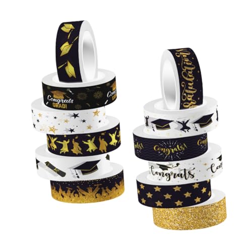 Veemoon 1 Satz Abschlussfeier Washi Tape Diy Dekoratives Klebeband Für Scrapbooking Und Handwerksprojekte Mit Verschiedenen Designs 12rollen Veemoon 1 Satz Abschlussfeier Washi Tape Diy Dekoratives Klebeband Für Scrapbooking Und Handwerksprojekte Mit Verschiedenen Designs 12rollen von Veemoon