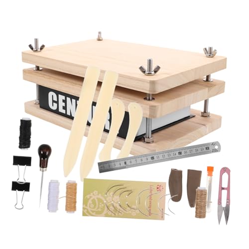 Veemoon Buchbindeset Mit Holz Buchpresse Für DIY Buchherstellung Scrapbooking Und Reparatur Buchbindewerkzeugen Und Materialien von Veemoon
