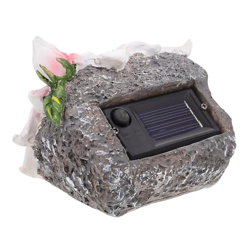 Veemoon 1 Stück Solar Blumenlicht Wasserdichtes Resin Garten Ornament für Haushalt und Außenbereich Solarbetriebene Gartenlampe für Dekoration und Beleuchtung von Veemoon