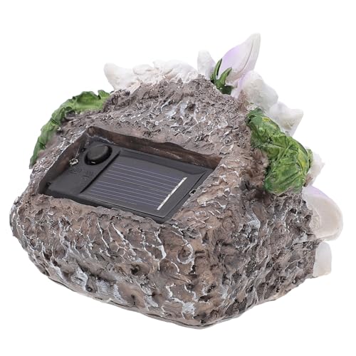 Veemoon 1 Stück Solarlampe Blütenform Wasserdichtes Resin Kreative Gartenbeleuchtung für Außenbereiche Energieeffiziente Solarleuchte für Stimmungsvolle Dekoration von Veemoon