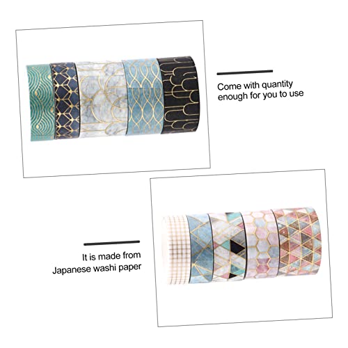 Veemoon 10 Rollen Teiliges Washi Tape Set Japanisches Masking Tape mit Geometrischem Goldfolie Design Leicht Abreißbar Rückstandsfrei Dekoratives Klebeband für Scrapbooking DIY Veemoon 10 Rollen Teiliges Washi Tape Set Japanisches Masking Tape mit Geometrischem Goldfolie Design Leicht Abreißbar Rückstandsfrei Dekoratives Klebeband für Scrapbooking DIY von Veemoon