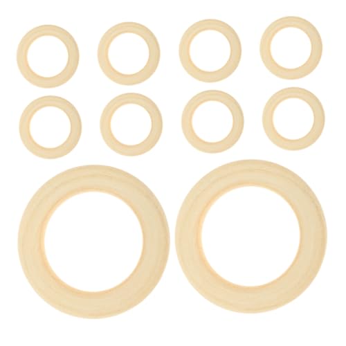 Veemoon 10 Stück Natur Holzringe Unvollendete Holzkreise für DIY Makramee Schmuckherstellung Blumenkränze Heimdeko Vielseitige Bastel-holzreifen von Veemoon