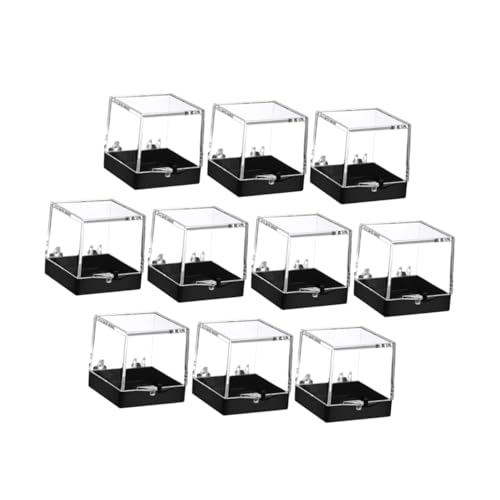 Veemoon 10 Stück Quadratische Transparente Mineral und Sammlerstücke Displayboxen Robuste Vitrinen Kratzfest Stoßresistent Vielseitig für Schmuck Uhren und Mineralien Geeignet von Veemoon