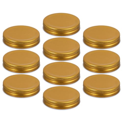 Veemoon 10 Stück Schraubglasdeckel 75 Mm Für Einmachgläser – Metall Aufbewahrungskappen - Goldfarben - Ideal Für Die Lebensmittelkonservierung Und Kreative DIY Projekte von Veemoon