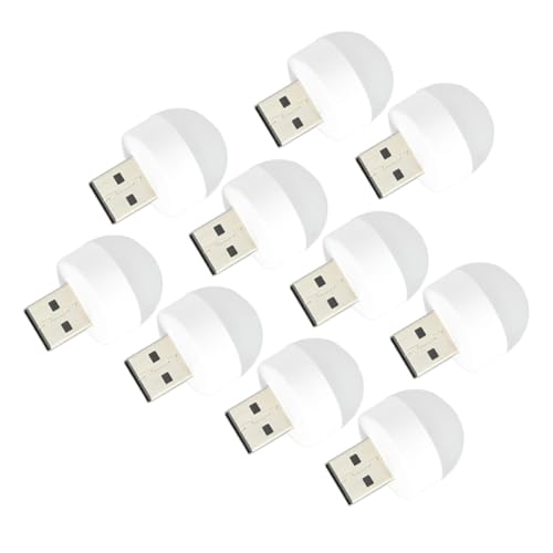 Veemoon 10 Stück USB Nachtlicht LED Nachtlampe Weiß Plug in USB Licht Kompakt Tragbar Augenschonend Für Schlafzimmer Treppen Flur Küche von Veemoon