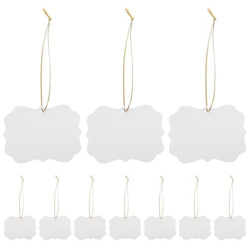 Veemoon 10 Stück doppelseitige Sublimationsrohlinge: Hängende Rohlinge für DIY-Ferienbasteleien – Wärmeübertragung, unfertige Holzanhänger von Veemoon