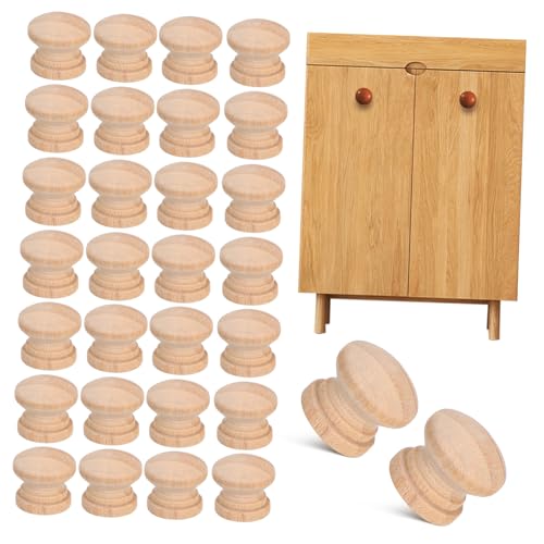 Veemoon 100 Stück Runde Holzschubladenknöpfe Naturbelassen Einfache Montage Vielseitig Einsetzbar für Kommode Schrank Schmuckkasten Möbelgriffe Unbemalt DIY Geeignet Veemoon 100 Stück Runde Holzschubladenknöpfe Naturbelassen Einfache Montage Vielseitig Einsetzbar für Kommode Schrank Schmuckkasten Möbelgriffe Unbemalt DIY Geeignet von Veemoon