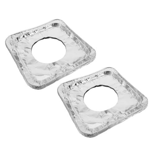 Veemoon 100Stücke Aluminiumfolie Herdabdeckungen Ölbeständig Verstellbare für Gasherde Schutz gegen Ölflecken Einfache Robustes Design für Langlebige Nutzung von Veemoon