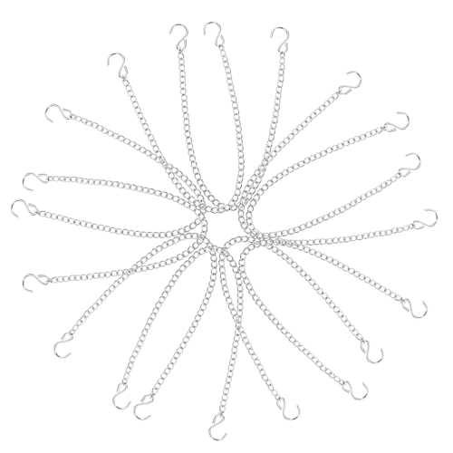 Veemoon 10stücke Teiliges Metall-hängesch Chains Mit Haken Für Aufhängen Von Bildern Pflanzgefäßen Vogelfutterspendern Und Dekorationen Wetterfest Und Installieren von Veemoon