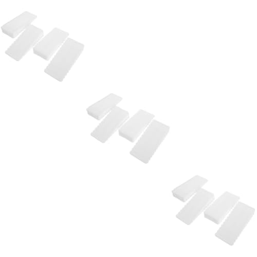 Veemoon 12 STK Möbel Tischauflage weißer Tisch Flanscheinsatz Nivellierkeile für Schreibtische Ausgleichsscheiben für Möbel Türkeile Werkbank Richtmaschine Tischset Dichtung Gummi von Veemoon