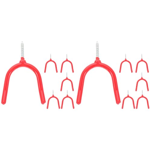 Veemoon 12 Stück Leitern Im Garten Haken Schraubhalterung Sperrige Halterung Hängende Hofhaken Metallgitarre Heimgebrauch Multifunktionsbesen Lagerschuppen Artikel U Werkzeugaufhänger Rot von Veemoon