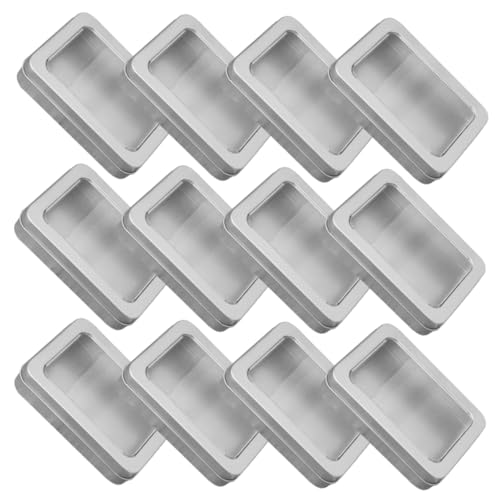 Veemoon 12 Stück Teiliges Kleine Rechteckige Metall Aufbewahrungsdosen mit Transparentem Fenster und Deckel Robuste Eisenboxen für Schmuck Bastelbedarf Münzen Sicherer Organizer für Veemoon 12 Stück Teiliges Kleine Rechteckige Metall Aufbewahrungsdosen mit Transparentem Fenster und Deckel Robuste Eisenboxen für Schmuck Bastelbedarf Münzen Sicherer Organizer für von Veemoon