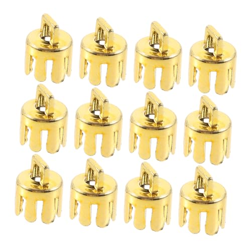 Veemoon 12 Stück Teiliges Weihnachtskugel Ersatzkappen Goldfarbene DIY Aufhänger für Christbaumkugeln Langlebige Wiederverwendbare Dekorationskappen Geeignet für Weihnachtsbaum und von Veemoon