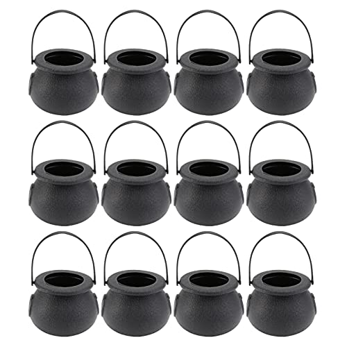 Veemoon 12Pcs 5X7cm Handheld Halloween Bucket Mini Witch Cauldron Halloween Süßigkeiten Kessel Candy Container für Halloween- Party- Hängen- Requisiten von Veemoon