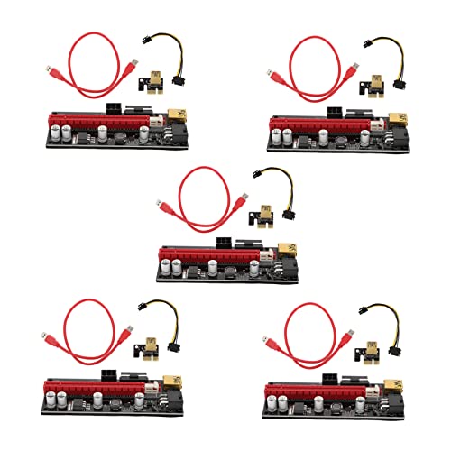 Veemoon 15 Sätze Grafikkarte verlängerungskabel Netzteil Power-Extender USB- Adapter Superior steckverbinder GPU-Riser-Adapter PCI-Express-Riser Rechner Riser-Karte Adapterkabel 16x rot von Veemoon