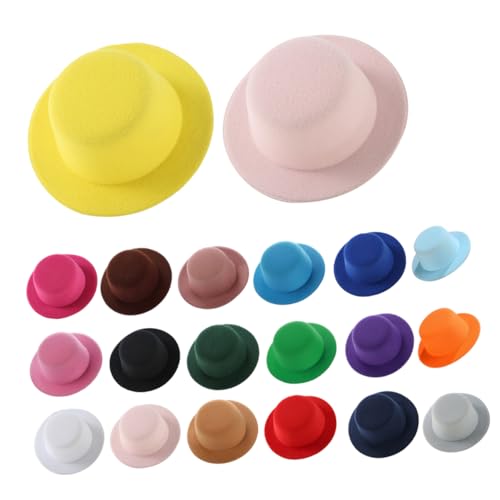 Veemoon 15 Stück Teiliges Mini Puppenhüte in Bunte Lolita Dollhüte für DIY Bastelprojekte Vintage Mini Top Hats für Bjd Puppen Sammler Festliche Dekorationen von Veemoon