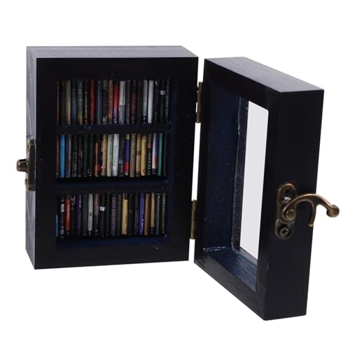Veemoon Miniatur Bücherregal aus Holz für Puppenhaus Angst Bücherregal Dekoration Kleiner Möbel für Kinderzimmer Stabil und Langlebig für Kreative Bastelprojekte von Veemoon