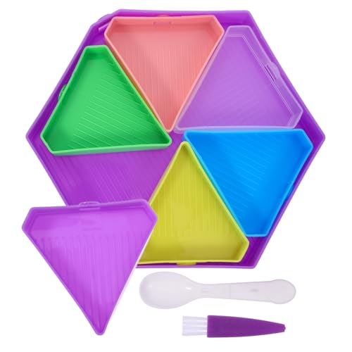 Veemoon 1Satz Multifunktionales Sechseckiges Diamant Organisator Tablett Sortiertablett Für Diamant Malwerkzeuge Behälter Für Strassperlen DIY Zubehör Für Projekte von Veemoon