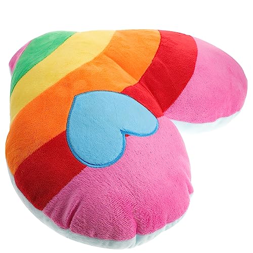 Veemoon 1stk Herz Kissen Sofakissen Kawaii Kissen Regenbogen Plüsch Regenbogenkissen Für Mädchen Herzförmiges Kissen des Regenbogens Werfen Kind Weiches Kissen Modellieren von Veemoon