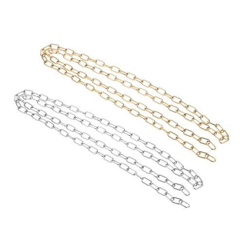 Veemoon 2 Rollen Edelstahl Gliederkette DIY Plated Link Chain für Schmuckherstellung Langlebig Robust Stahl Goldfarbe Vielseitig für Halsketten Eyeglass Chains von Veemoon