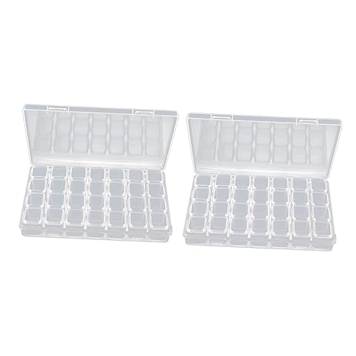 Veemoon 2stücke Aufbewahrungsbox Mit Fächern Transparente Nail Art Schmuckbehälter Nagelschmuck Und Perlen-aufbewahrungsbox Fächer Leicht Und Tragbar Geeignet Für Kleine Gegenstände Wie Pe von Veemoon
