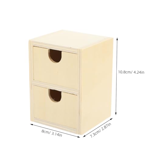 Veemoon 2 Stck DIY Holz Kleine Schubladen Kinderzimmer Kommode Basteln Glatt Verarbeitet Sicher für Kreative Aufbewahrung Geschenkidee von Veemoon
