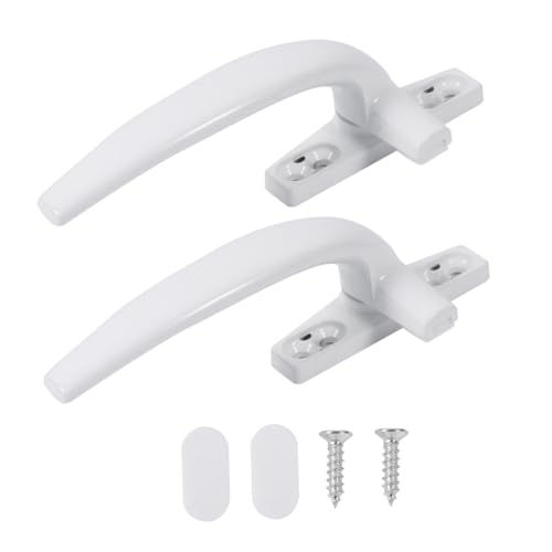 Veemoon 2 Stück Aluminiumlegierung Fenstergriffe Set Korrosionsbeständig Modernes Design Praktisch und Langlebig Ersatz für Alte oder Defekte Fenstergriffe Weiß Links und Rechts Geeignet von Veemoon