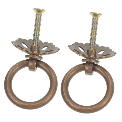 Veemoon 2 Stück Antike Möbelgriffe aus Kupferlegierung Chinesischer Stil Dekorative Runde Schrankgriffe für Kommoden Schuhschränke Kleiderschränke Stabile Metallgriffe Einfache Montage von Veemoon